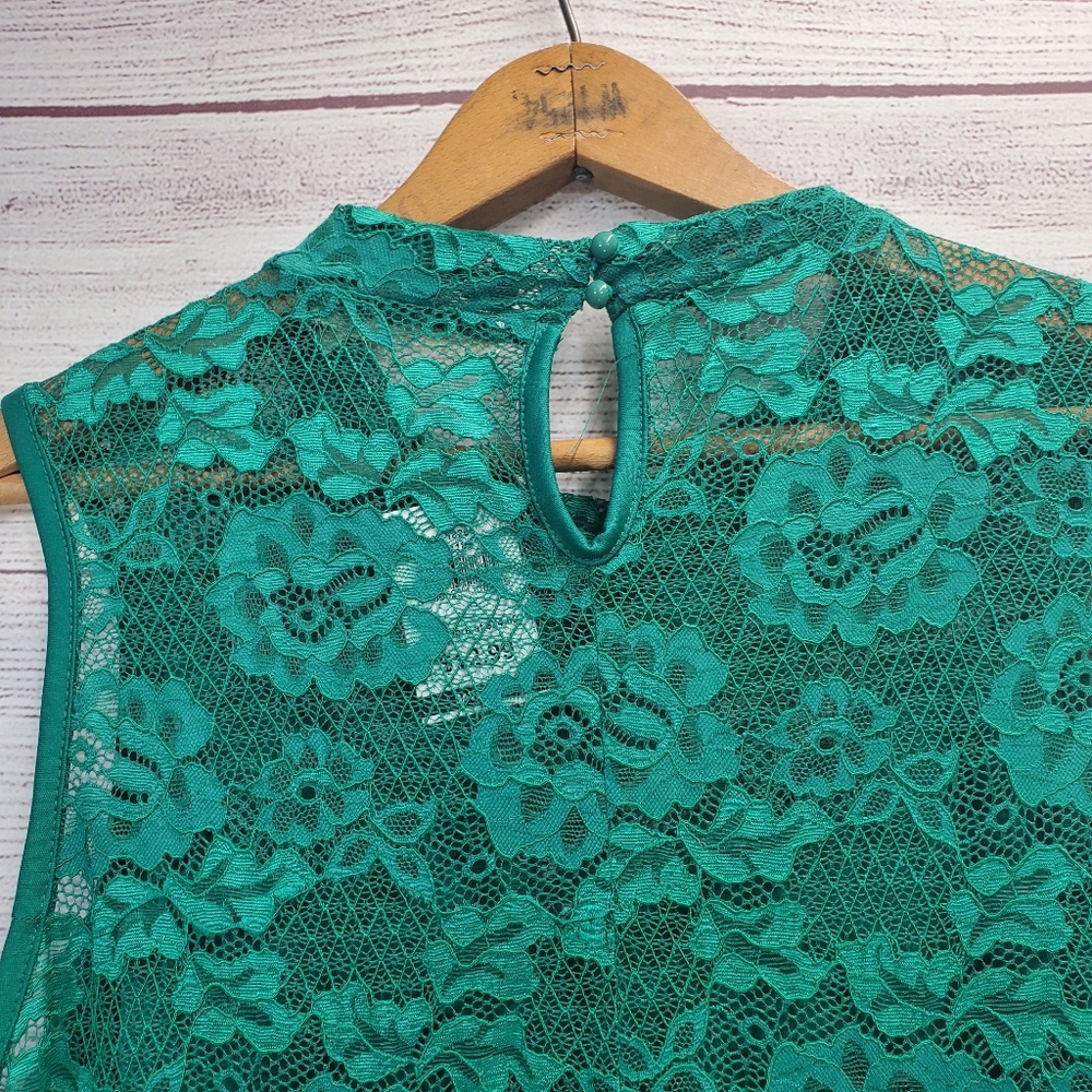 Liberty Love Emerald Green Lace A-Line Sleeveless Dress Size XL NWT - Picture 5 of 10